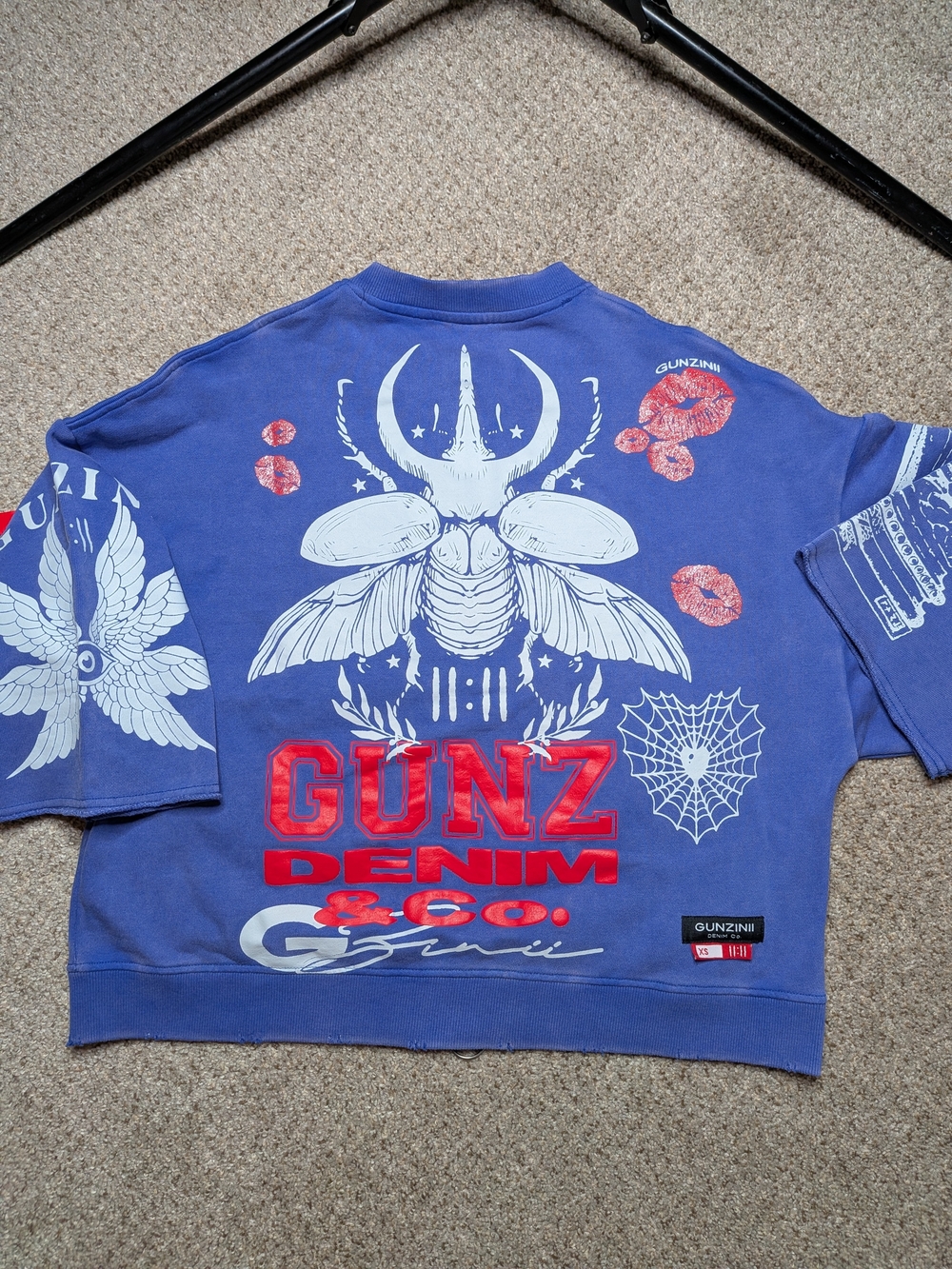 Gunzinii Distressed Graphic Full Zip Sweatshirt XS